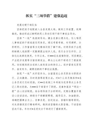 抓实“三项举措”建强追赶发展过硬干部队伍