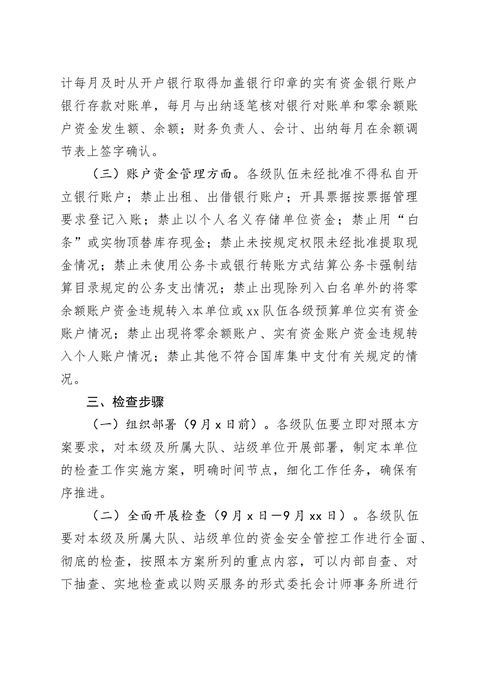 资金安全专项检查工作实施方案_第2页