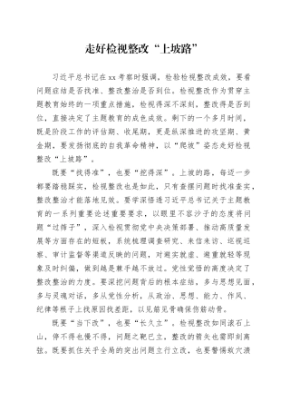 走好检视整改“上坡路”