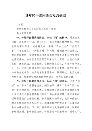 （7篇）县年轻干部座谈会发言摘编(1)