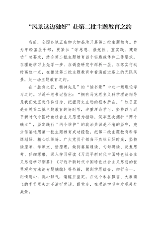 “风景这边独好”赴第二批主题教育之约