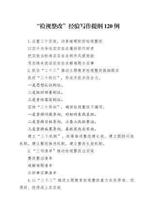 “检视整改”经验写作提纲120例