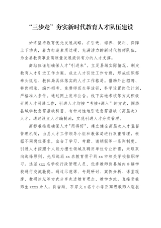 “三步走”夯实新时代教育人才队伍建设