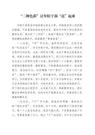 “三种色彩”让年轻干部“亮”起来