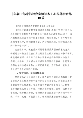 《年轻干部廉洁教育案例读本》心得体会合集（10篇）
