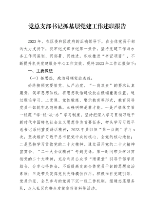 党总支部书记抓基层党建工作述职报告