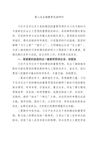 第二次主题教育交流研讨