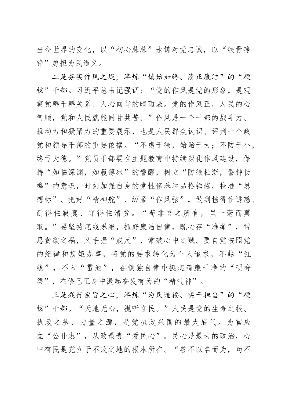 第二批主题教育研讨发言：争做新时代能挑重担 可堪重任的“硬核”干部_第2页