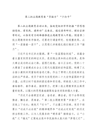 第二批主题教育要“多接力”“少打卡”