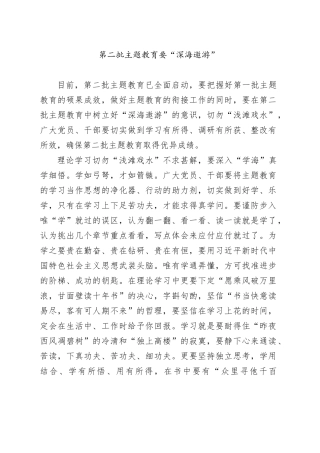 第二批主题教育要“深海遨游”