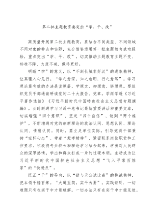 第二批主题教育要突出“学、干、改”