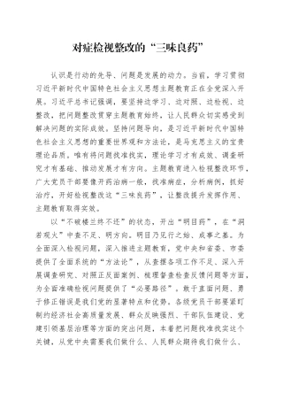 对症检视整改的“三味良药”
