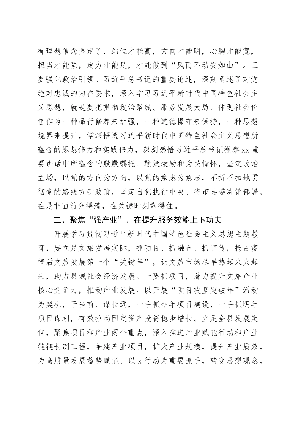 分管文旅副县长主题教育研讨发言材料文化旅游学习心得体会_第2页