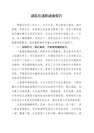 副县长述职述廉报告