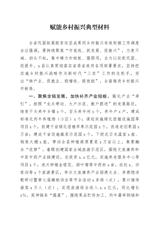 赋能乡村振兴典型材料