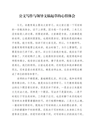 公文写作与领导文稿起草的心得体会