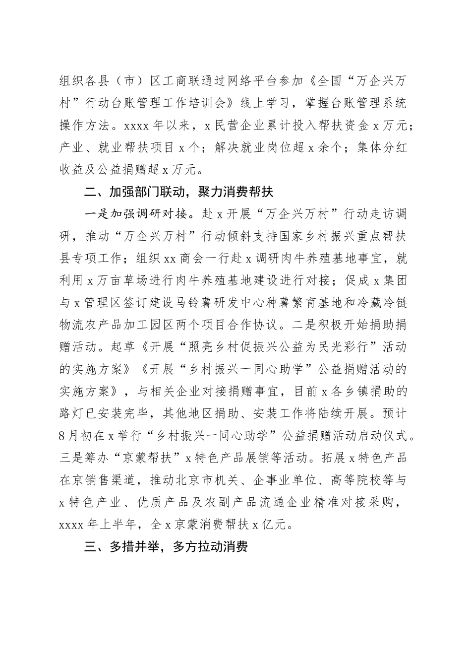 3篇工商联推动消费帮扶工作经验材料总结汇报报告_第2页