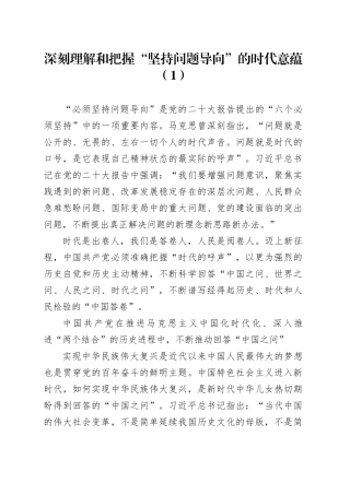 3篇坚持问题导向研讨发言材料第二批主题教育心得体会231124