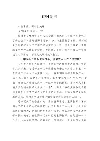 12.13-安全生产关市长研讨发言