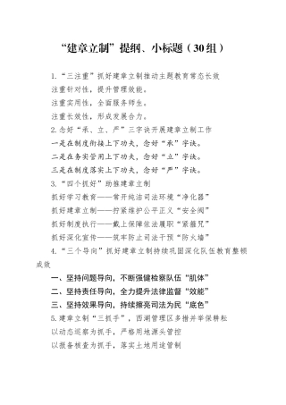 30组建章立制提纲小标题231027