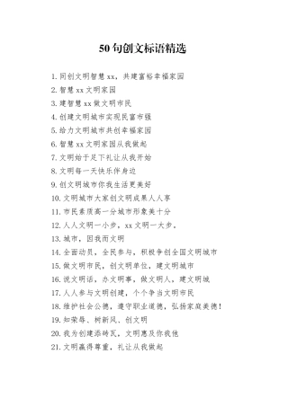 50句创文标语精选