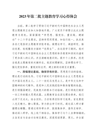 2023年第二批主题教育学习心得体会