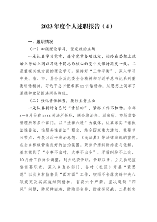 2023年度个人述职报告（4）(1)