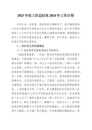2023年度工作总结及2024年工作计划（20231205）