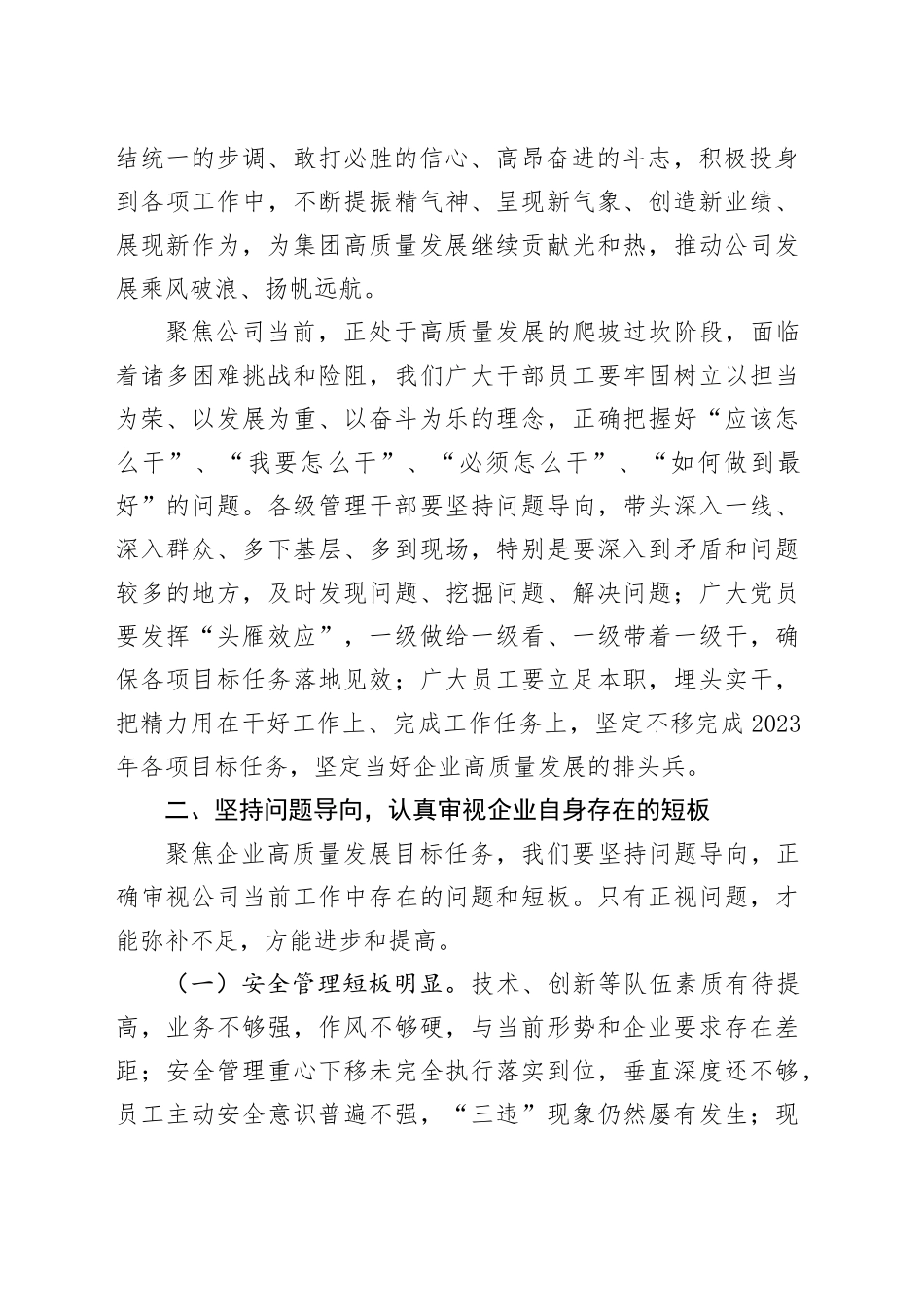 2023年度公司务虚会发言材料_第2页