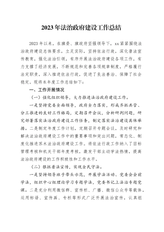 2023年法治政府建设工作总结（20231122）