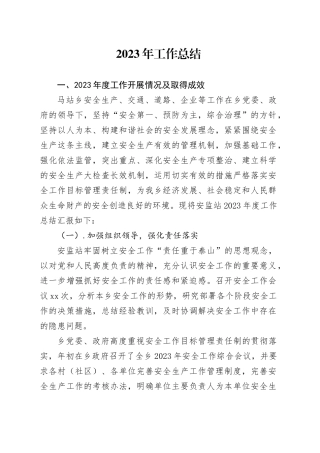 2023年工作总结（20231130）