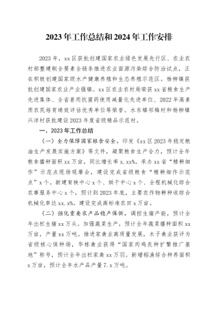 2023年工作总结和2024年工作安排（20231205）