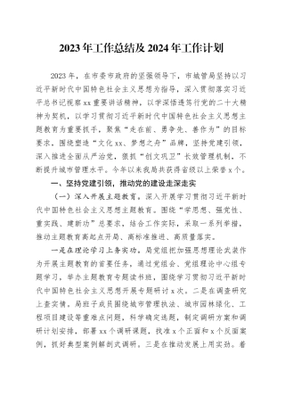 2023年工作总结及2024年工作计划（20231228）