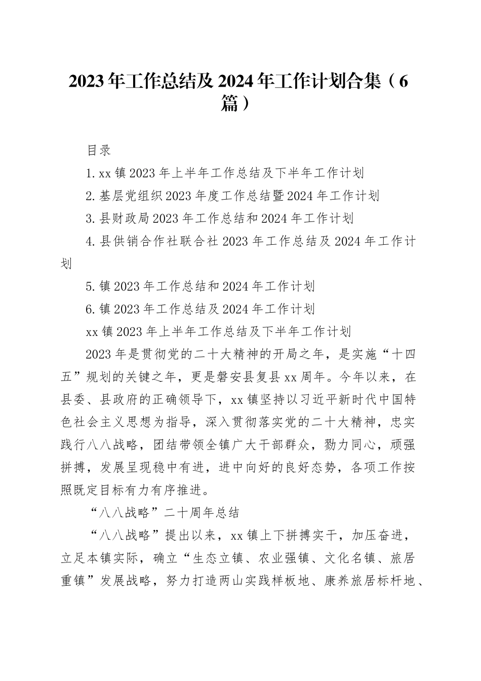 2023年工作总结及2024年工作计划合集（6篇）_第1页