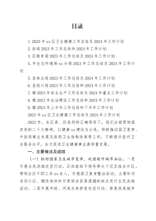 2023年工作总结及2024年工作计划合集（10篇）