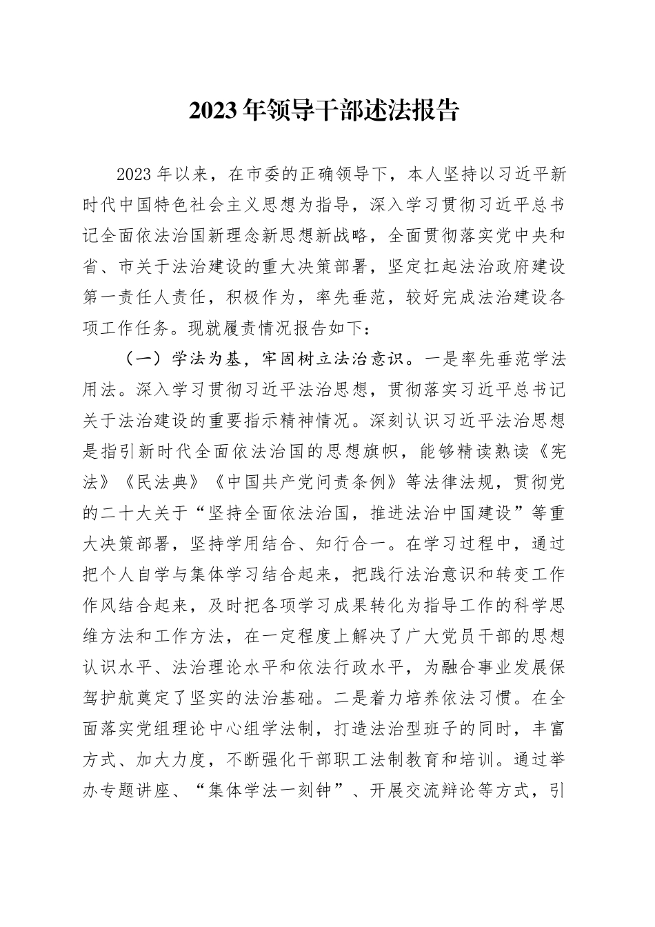 2023年领导干部述法报告_第1页