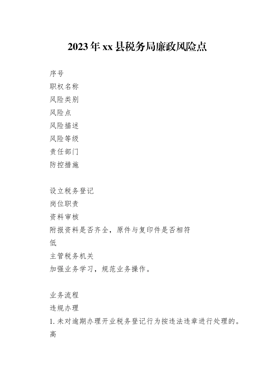 2023年县税务局廉政风险点_第1页