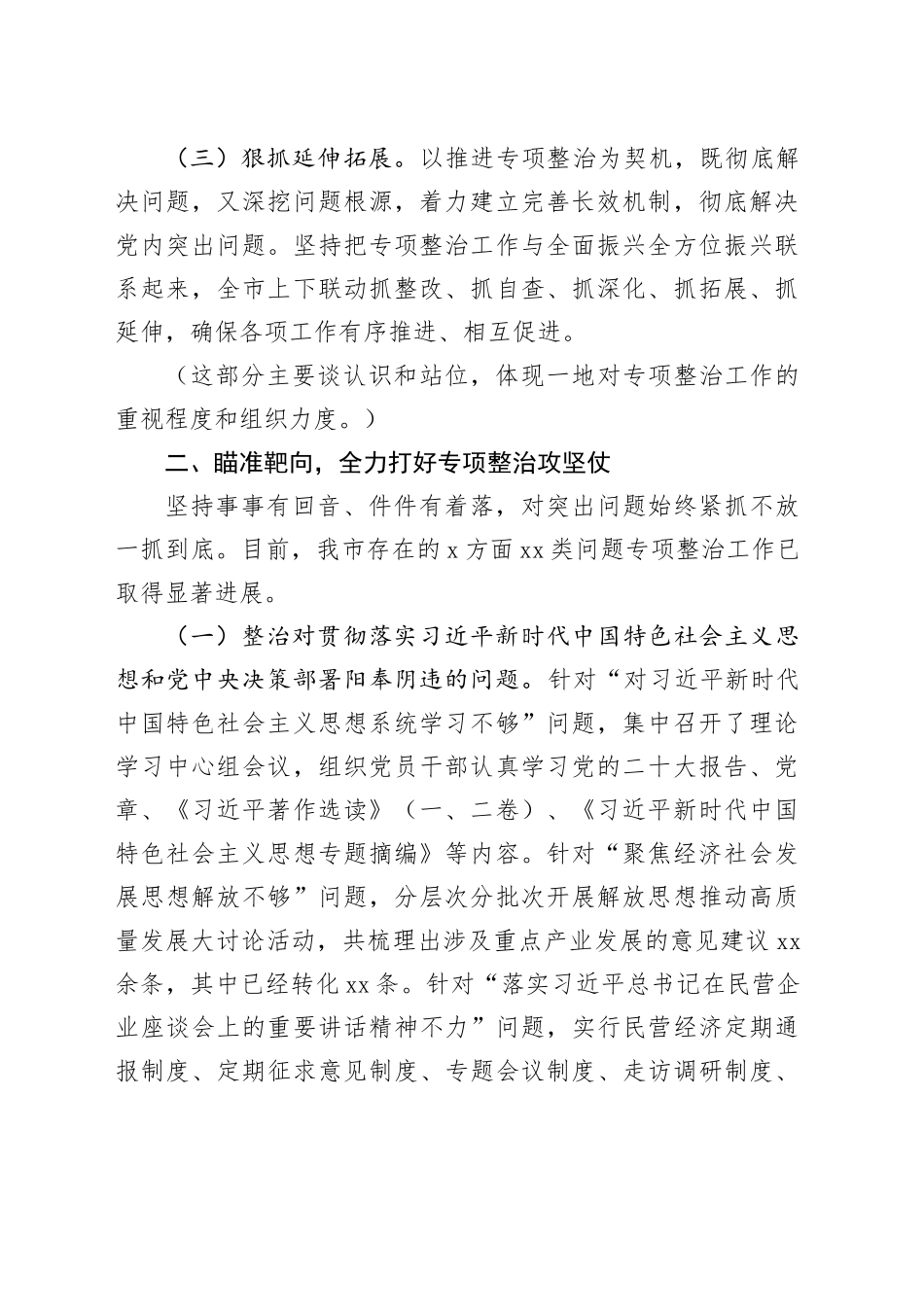 2023年主题教育突出问题专项整治情况报告_第2页
