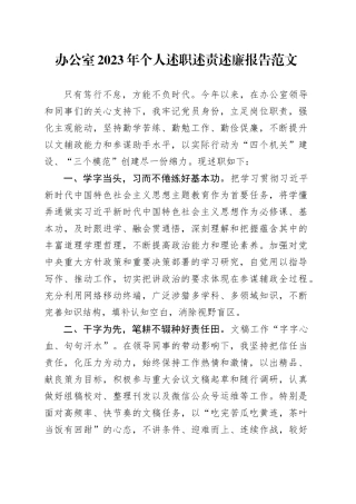 办公室2023年个人述职述责述廉报告工作总结汇报1127