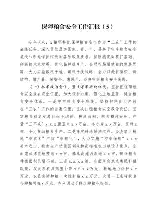 保障粮食安全工作汇报（5）