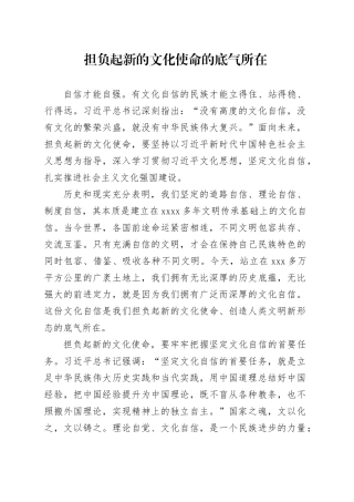 担负起新的文化使命的底气所在