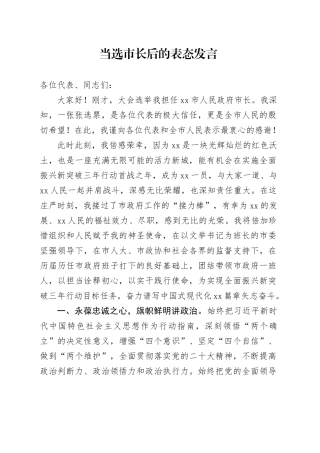 当选市长后的表态发言-2