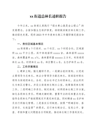 街道总林长述职报告
