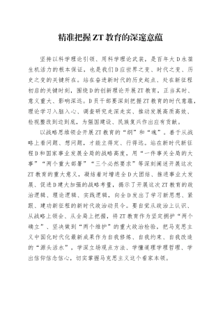 精准把握ZT教育的深邃意蕴