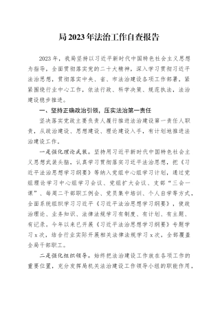 局2023年法治工作自查报告