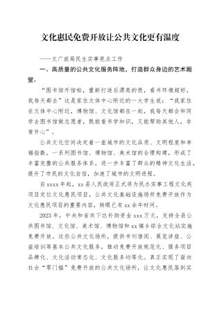 民生实施亮点工作