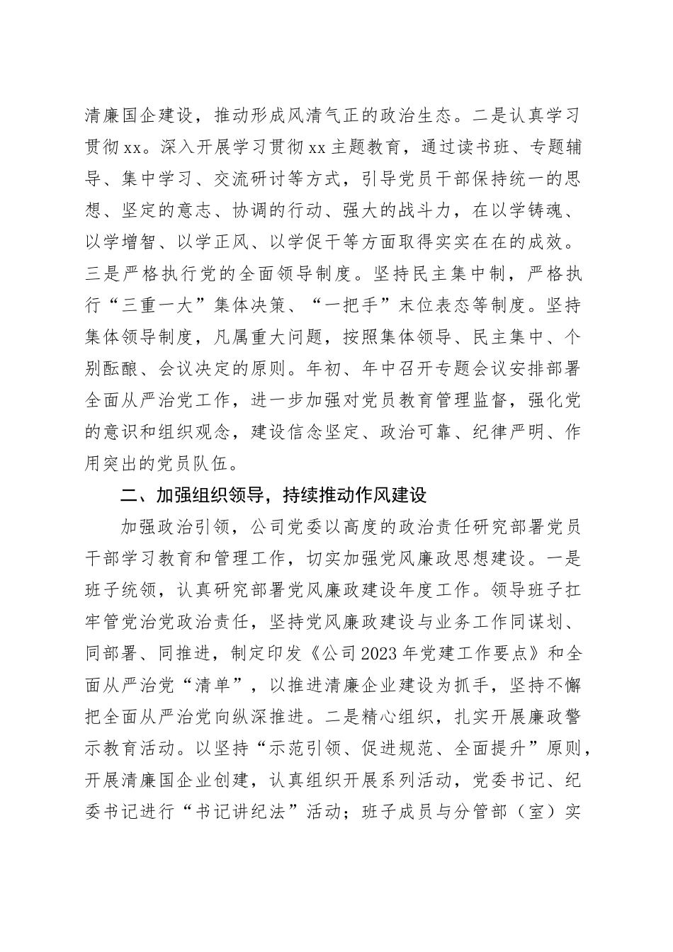 某公司2023年落实主体责任工作总结_第2页