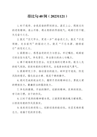 排比句40例（20231121）
