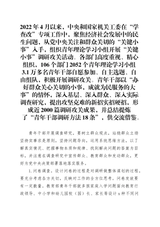 青年干部调研方法18条