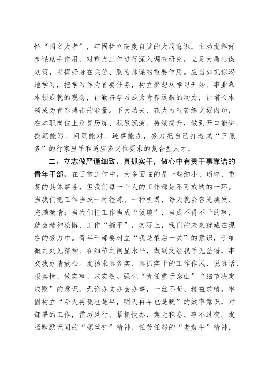 青年干部研讨发言材料年轻_第2页